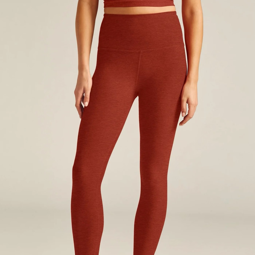 Beyond Yoga Caught In The Midi Legging - Warm Clay Heather